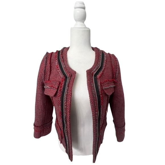 NWOT Hinge Red & Gray Wool Jacket - Size Small - Picture 12 of 16